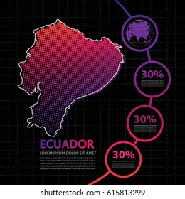 Ecuador map infographic design template