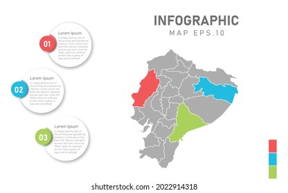 Ecuador map infographic. Global business marketing concept. World transportation infographics data.