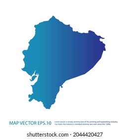 Mapa ecuatoriano, estilo infográfico, color de gradiente azul, sobre fondo blanco con Map World. Malla 3D del bastidor del cable,