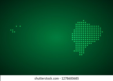 Ecuador map, internet line, connected points. Ecuador map with dot .Vector illustration Eps 10.