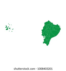 Ecuador map isolated on transparent background.Transparent - high detailed Green map of Ecuador. Vector illustration eps 10. Blank Green similar Ecuador map isolated on white background.