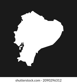 Mapa de Ecuador sobre fondo negro