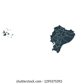 Ecuador map on White background vector, Ecuador Map Outline Shape Gray on White Vector Illustration, High detailed Gray illustration map Ecuador.