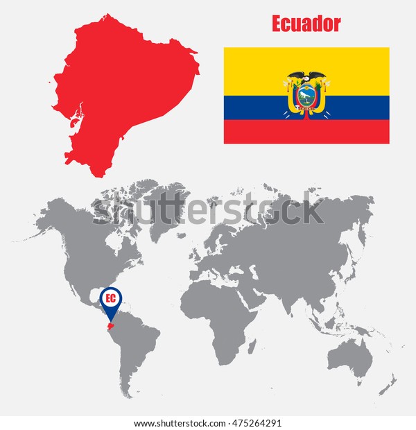 Ecuador Map In World Map Ecuador Map On World Map Flag Stock Vector (Royalty Free) 475264291 |  Shutterstock