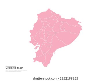 Ecuador Map - Pink abstract style isolated on white background for infographic, design vector.