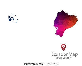 ecuador map polygon colorful vector eps10