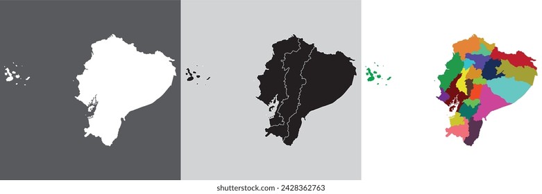 Ecuador map. Map of Ecuador in set