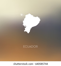 Ecuador map silhouette - Abstract Blurred Background