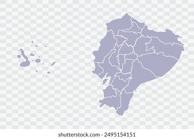 Ecuador Map silver Color on White Background quality files Png