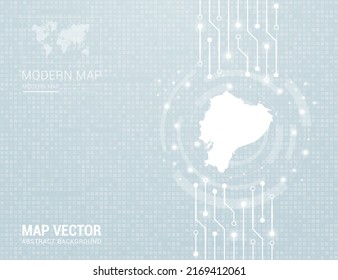 Ecuador map of technology chip processor background abstract circuit board diagram vector.