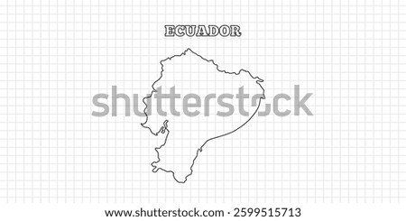 Ecuador map travel with outline simple drawing version Illustration