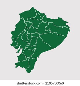 Ecuador map vector, Abstract design vector illustration Eps 10. Green color palette color. High Detailed on white background.