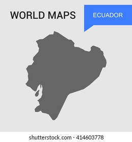 Ecuador  Map vector. country border map.