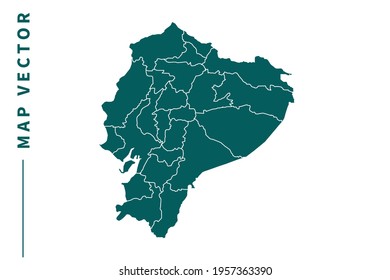 Ecuador map vector. green color on white background.