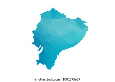 Ecuador map vector illustration in polygonal style,Low poly design on white background