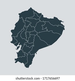 ecuador map vector, isolated on gray background