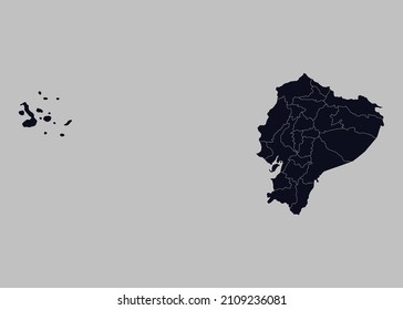 Ecuador map vector, Isolated on gray background