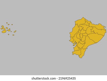 Ecuador map vector, Isolated on gray background