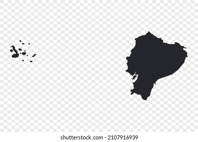 Ecuador map vector, Not isolated on transparent background