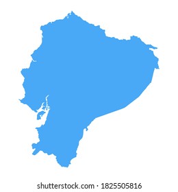 Ecuador Map - Vector Solid Contour