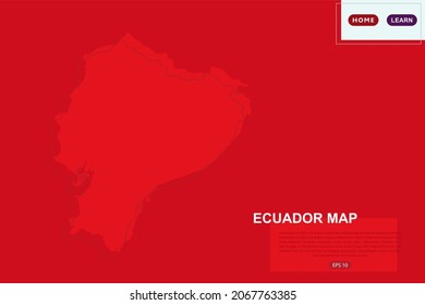 Ecuador-Karte - Weltkarte - Internationale Vektorvorlage mit roter Farbe und Skizze einzeln auf rotem Hintergrund für Bildung, Design, Website, Banner - Vektorgrafik eps10