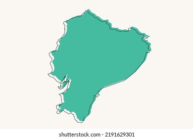 Ecuador Map - World map International vector template with black and green geometric shapes and lines style isolated on white background for design, infographic - Vector illustration eps 10
