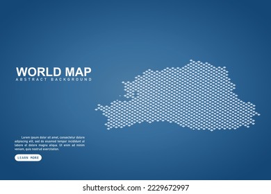 Ecuador Map - World map International vector template with isometric top and white pixel, grid, grunge, halftone style isolated on blue background for design, web - Vector illustration eps 10