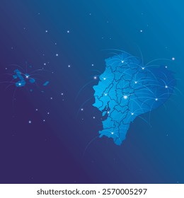 Ecuador map world internet network
