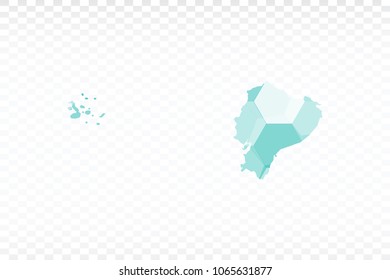 Ecuador map-Polygonal map is made of colorful hexagons using the gradient method. On a plain background. Vector illustration eps 10.