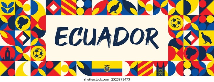 Diseño de Anuncio del Día Nacional de Ecuador 