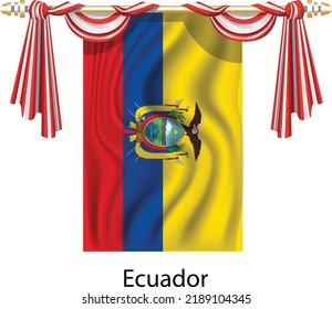ECUADOR NATIONAL FLAG 3D VECTOR ILLUSTRATION