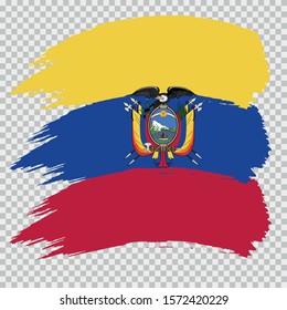 ECUADOR national flag slpash brush vector on transparent background