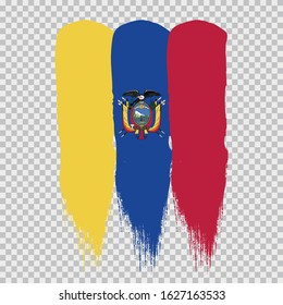 ECUADOR national vertical flag vector on transparent background.