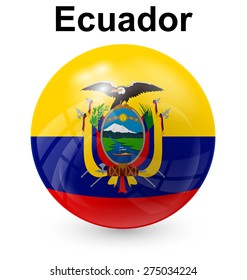 ecuador official flag, button ball 