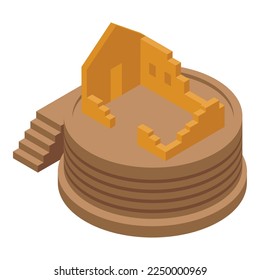 Ecuador old house icon isometric vector. Vacation travel. National tourism