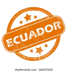 Ecuador orange grunge rubber stamp on a white background. Vector illustration