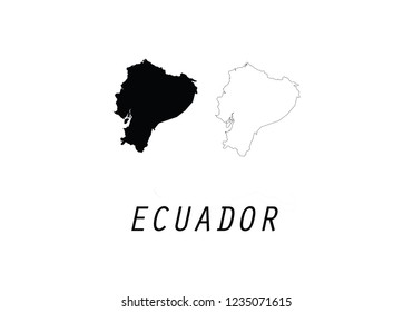 Ecuador outline map country emblem 