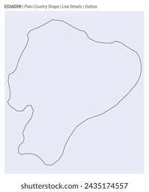 Landkarte von Ecuador. Geringe Details. Gliederungsstil. Die Gestalt Ecuadors. Vektorgrafik.