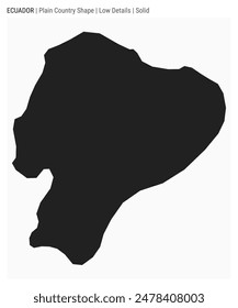 Ecuador plain country map. Low Details. Solid style. Shape of Ecuador. Vector illustration.