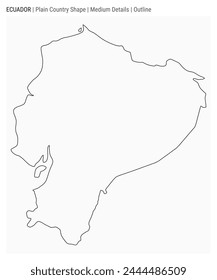 Landkarte von Ecuador. Mittelgroße Angaben. Gliederungsstil. Die Gestalt Ecuadors. Vektorillustration.