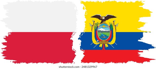 Ecuador y Polonia grunge banderas conexión, Vector
