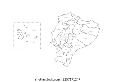 Ecuador political map of administrative divisions