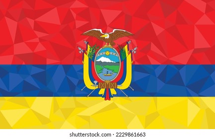 ecuador polygonal flag mosaic background
