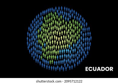 Ecuador population people map in globe vector illustration design