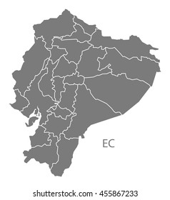 Ecuador provinces Map grey