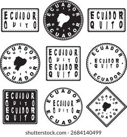 Ecuador Quito Round Seal Map Design
