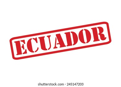 ECUADOR Red Rubber Stamp Vector over a white background.