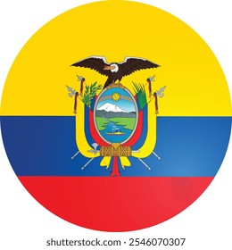 Vector de símbolo de bandera redonda de Ecuador