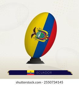 Ecuador Rugby Ball on Rugby Kicking Tees with Modern Design. Illustration perfect for sports, national pride, and rugby-related projects.