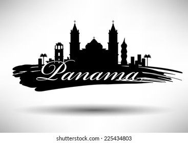 Ecuador Skyline with Typographic Design